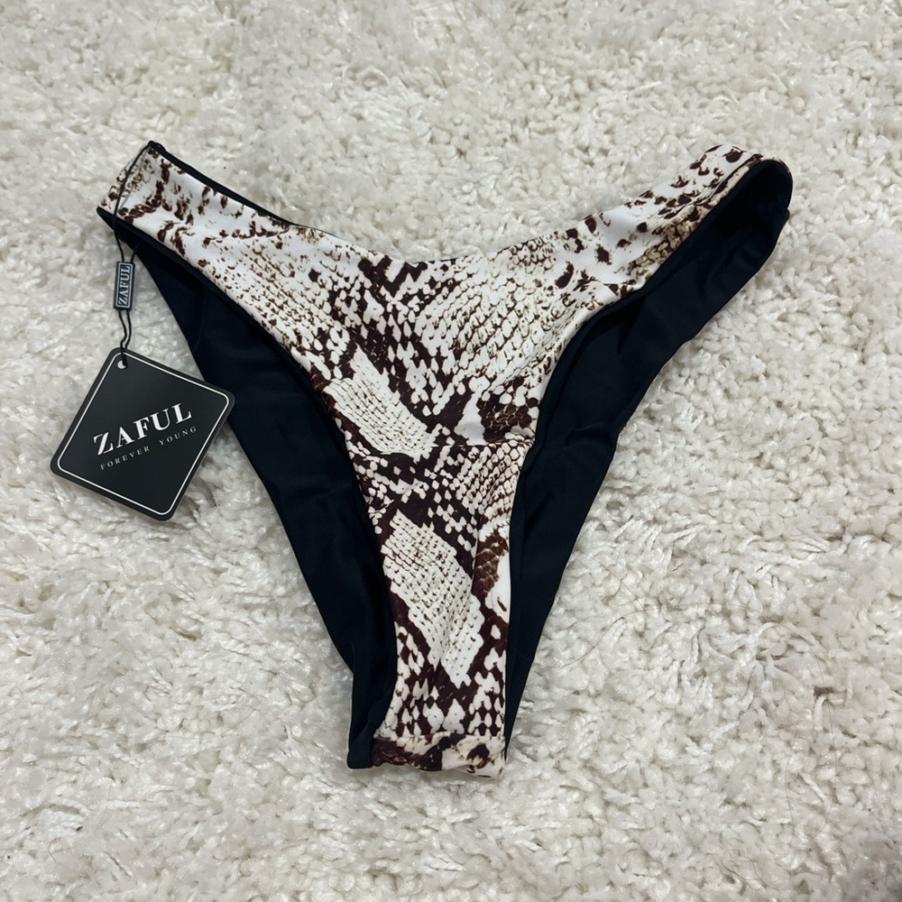 Snake skin print bikini bottom